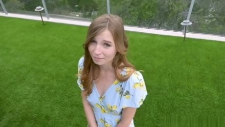 Petite teen Ava Parker gets her anded by neighbor