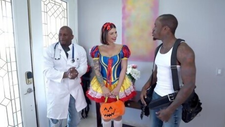 Ivy Lebelle goes trick or treating for double penetration - BangTrickery
