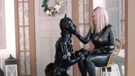 Arya Grander and her latex rubber slut roleplaying