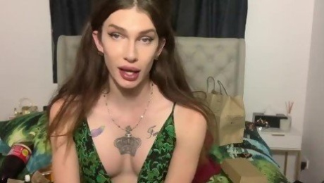 TS Transgender/Transexual Feedee eats 5 meals till full and bloated