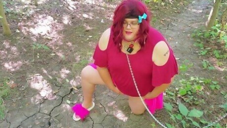 Trans Sissy locks herself to a tree in public!