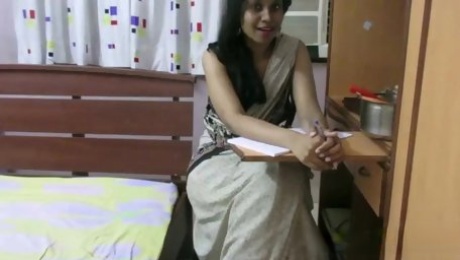 Indian College Teacher Horny Lily Dirty Chat With Her Desi Students Jerking Him Off And Joi